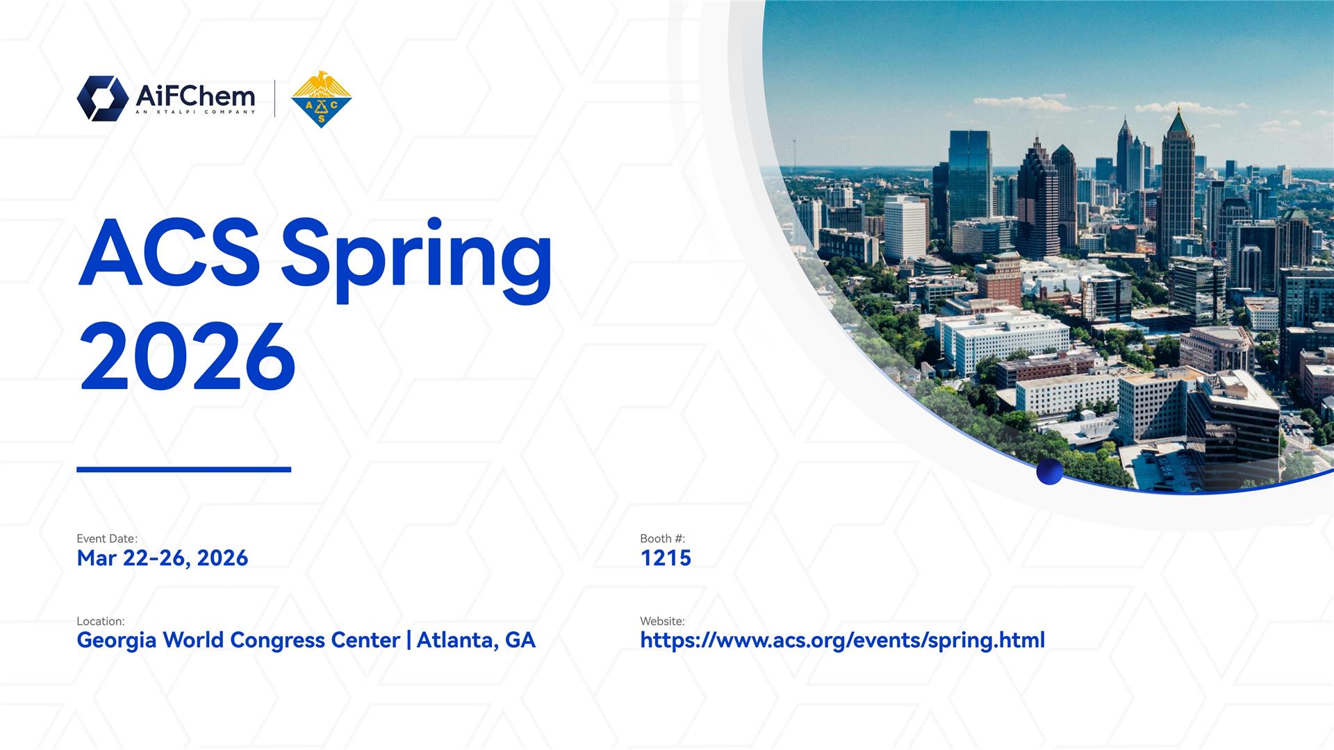 ACS Spring 2026 | AiFChem at Booth 1215 Atlanta, GA